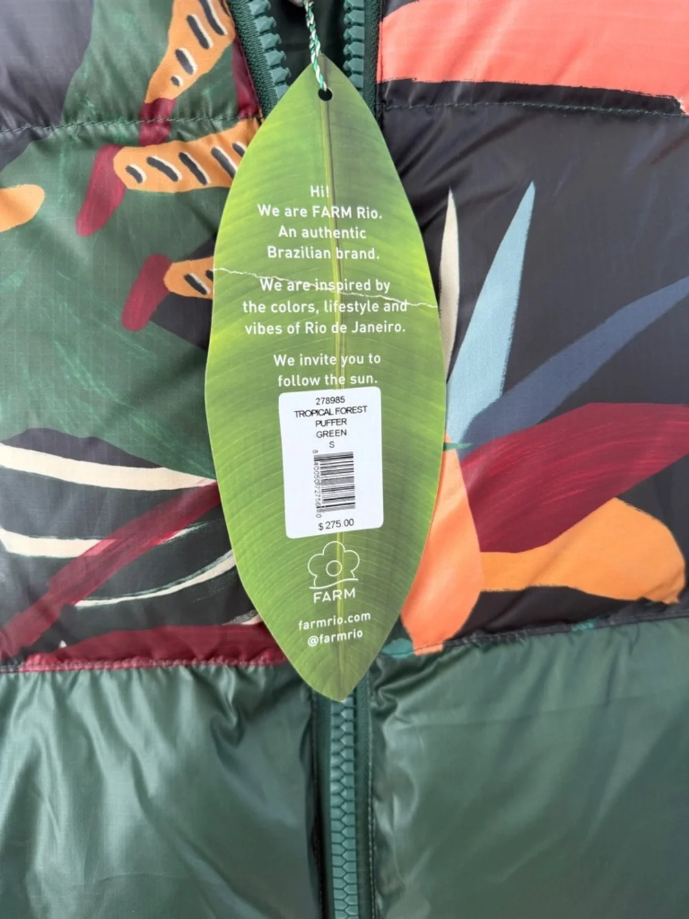 FARM Rio Tropical Forest Reversible Puffer Jacket - Picture 6 of 12